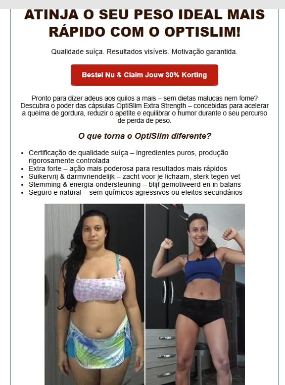 Golpe do “OptiSlim” promete emagrecimento rápido