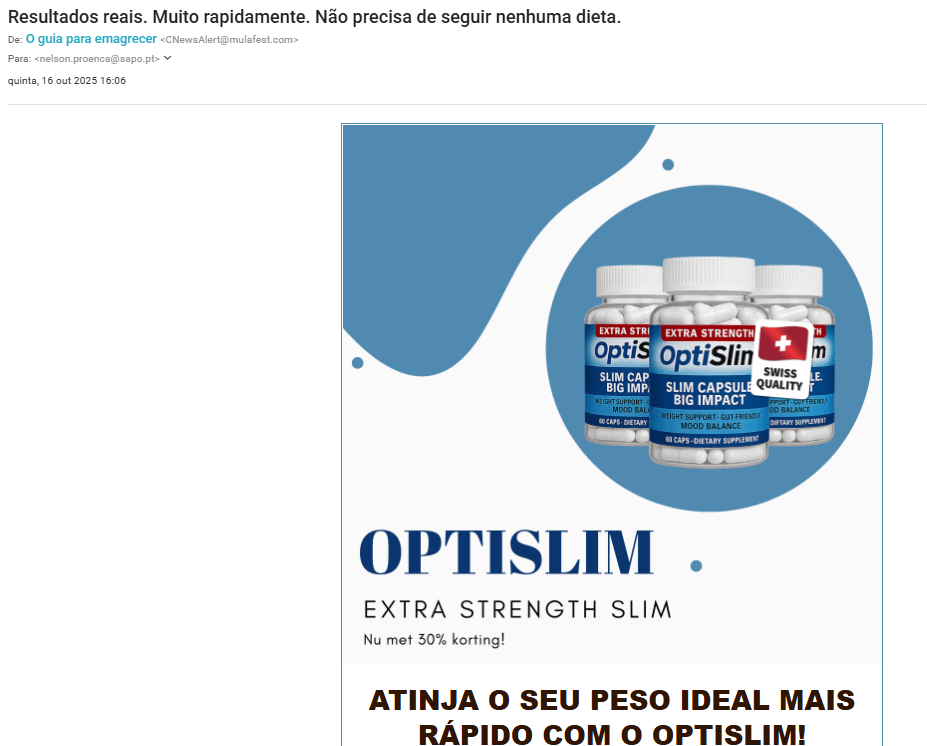 Golpe do “OptiSlim” promete emagrecimento rápido